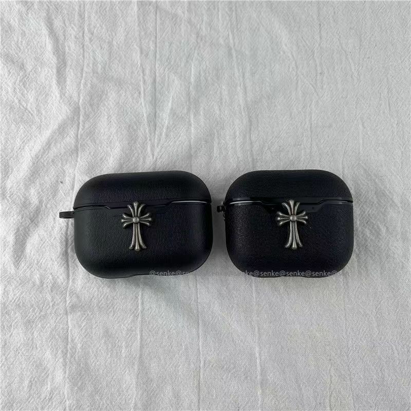 chrome hearts airpods pro2/3ケース十字クロムハーツ黒モノグラム カラビナ エアーポッズ ブランド