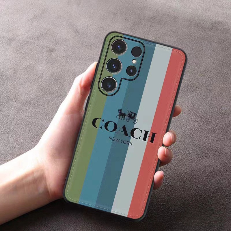 coachコーチgalaxy s23+ultra/iphone14ケース虹モノグラム彩色ブランド馬車個性 ハイブランド アイフォン14プロ マックス/14プロ/14スマホケース男女