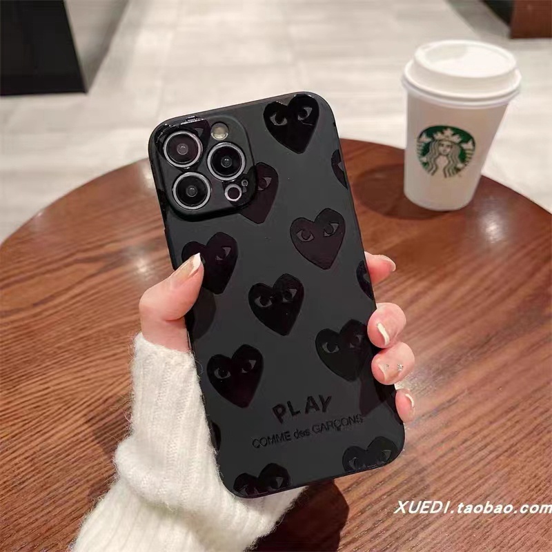 cdgコムデギャルソンgalaxy s23/a54 5g/14pro max plusケース ジャケット心モノグラムplayアイフォン14 COMME des GARCONS ブランド男女