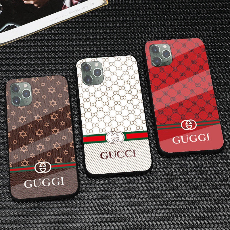 Gucci グッチ ブランド アイフォン13/13 pro max/13miniカバー 可愛い 蜂縞 ガラス モノグラム 可愛い 男女通用