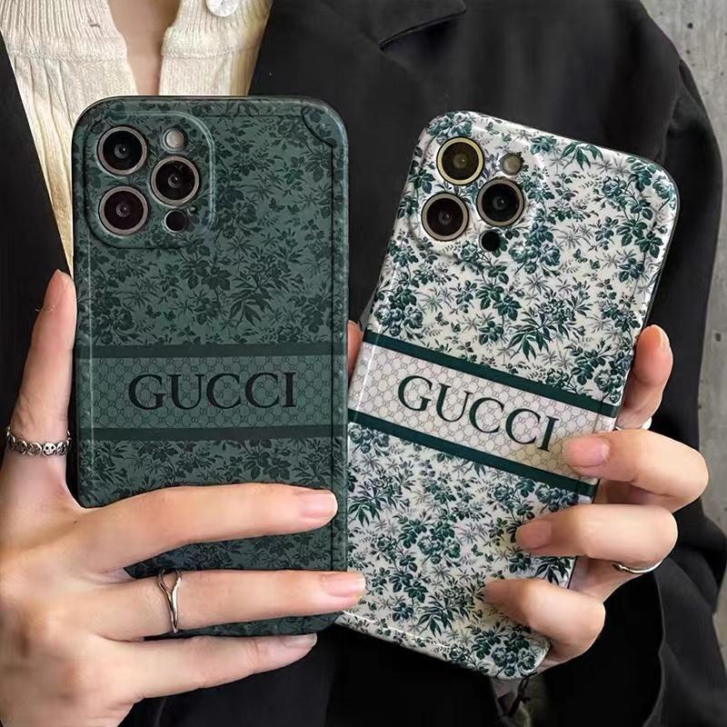 GUCCI グッチ ハイブランド iphone 13 pro max/13 mini/13 proケース かわいい 植物柄 モノグラム シンプル