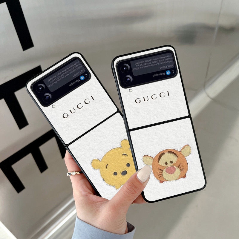 Gucci/グッチ ブランド Galaxy z flip3/z flipケース 折りたたむ保護 かわいい キャラクター風