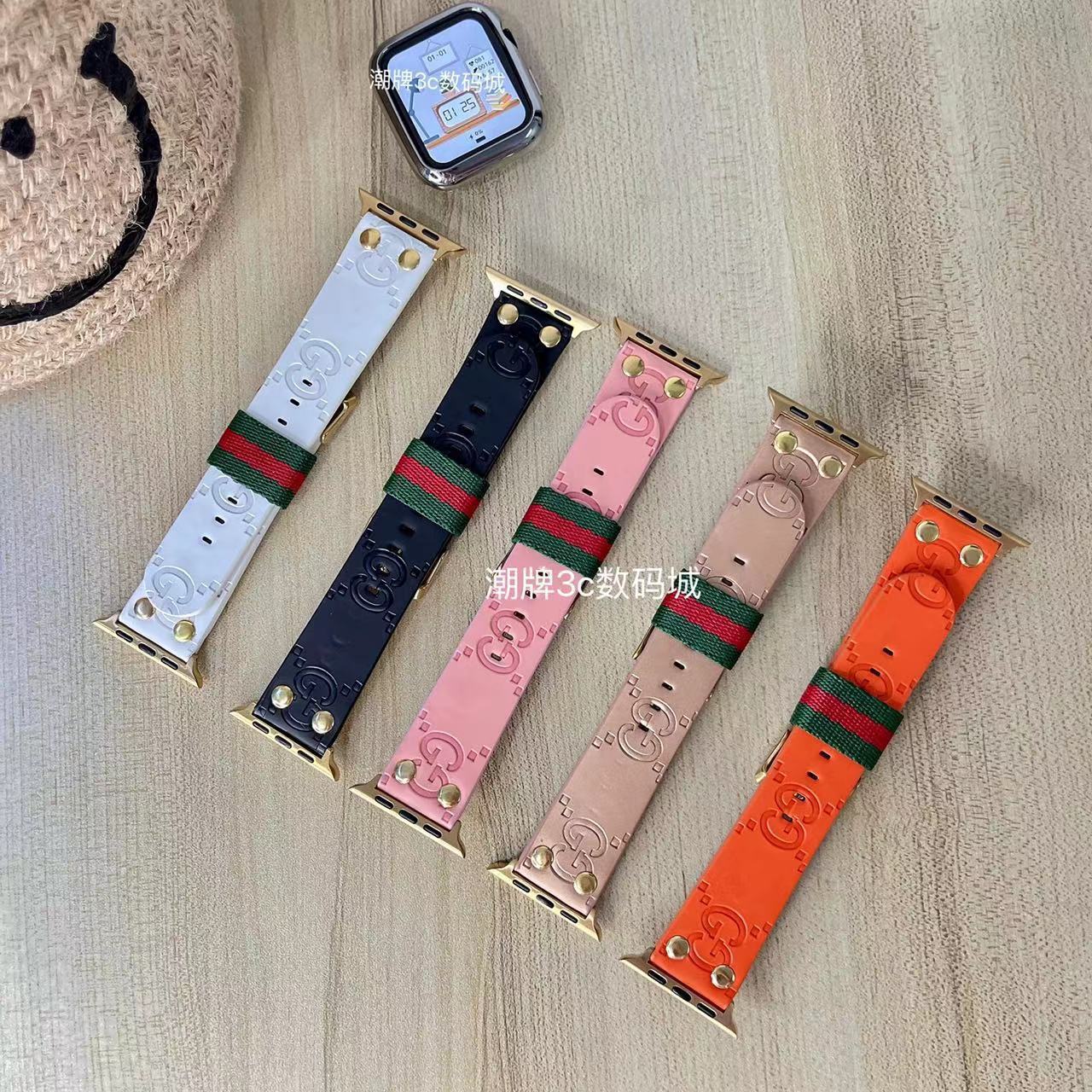 Gucci グッチ ハイブランド アップル ウォッチ8/7/6/5/4/SE2/ULTRAバンド お洒落 モノグラム柄 レザー GG 腕時計