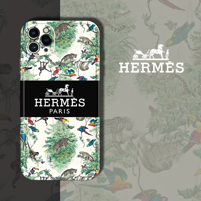 Hermesエルメス ブランド アイフォン13/13mini/13pro maxカバー セレブ愛用 動物 ジャケット型 シンプル 四角保護 男女