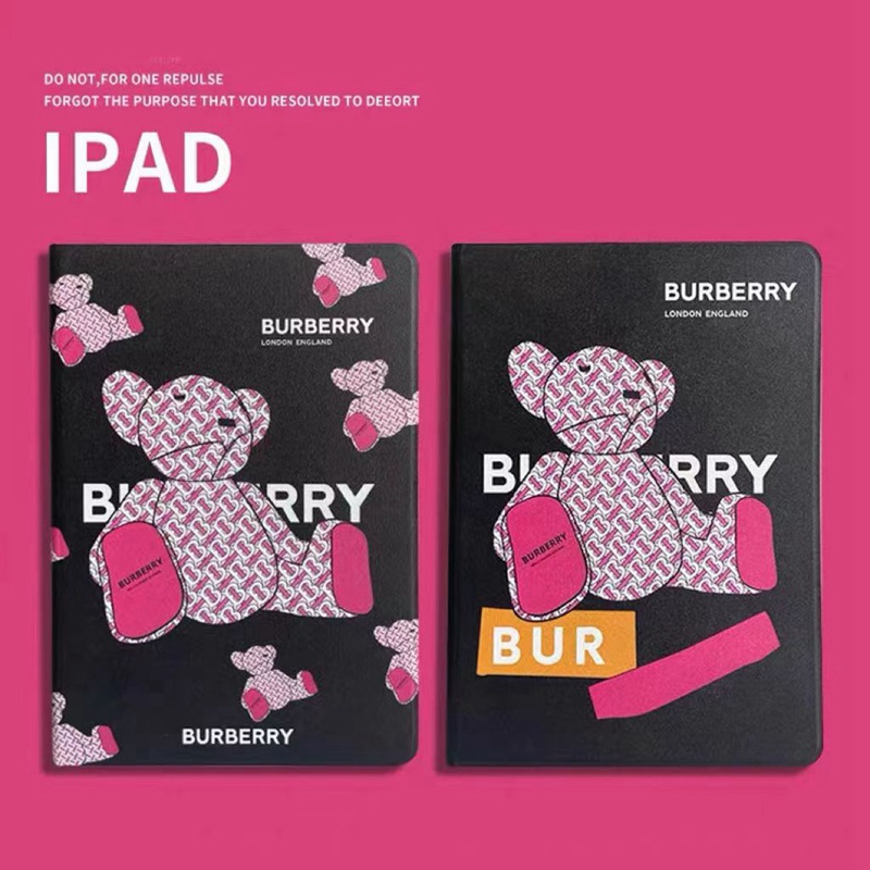 BURBERRY ハイブランド iPad 10/Pro2022/Air5ケース おしゃれ 熊柄 バーバリー 手帳型 ぬいぐるみ スタンド付き モノグラム
