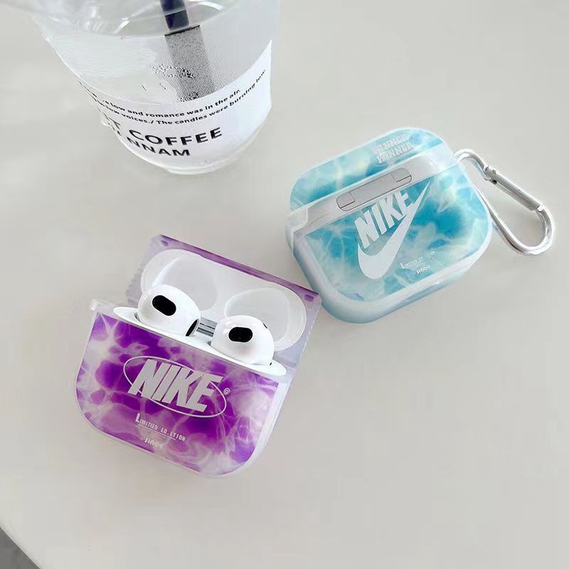 nike airpods pro2/3ケース クリア ナイキ スウッシュ カラビナ ハイブランド エアーポッズ プロ2/3カバー