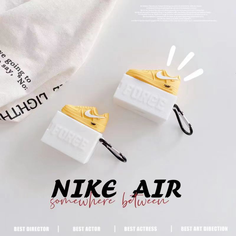 NikeハイブランドAirPods Pro 2/3ケース ナイキ スニーカー柄 靴柄 Air Jordan カラビナ付きtpu紛失防止スポーツ風