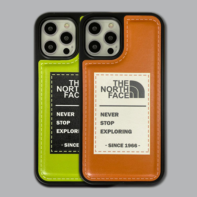ザノースフェイス ブランド iphone 13 pro/13 pro max/13 miniケース かわいい The North Face レザー風 保護
