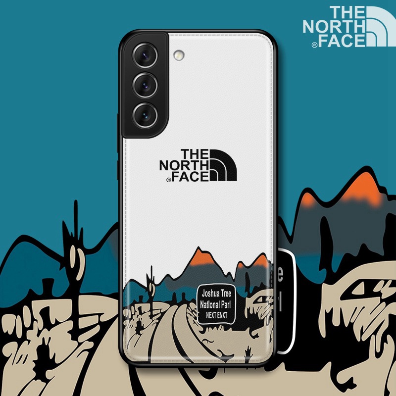 ザノースフェイスThe North FaceブランドiPhone14 Pro Max plusケース お洒落モノグラム山Galaxy S22+ultraジャケット男女