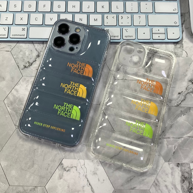 The North Face ブランド ザノースフェイス Iphone14 Pro Max/14 Plusスマホケース クリアケース ダウンジャケット風 モノグラム 芸能人愛用 アイフォン14カバー レディーズ