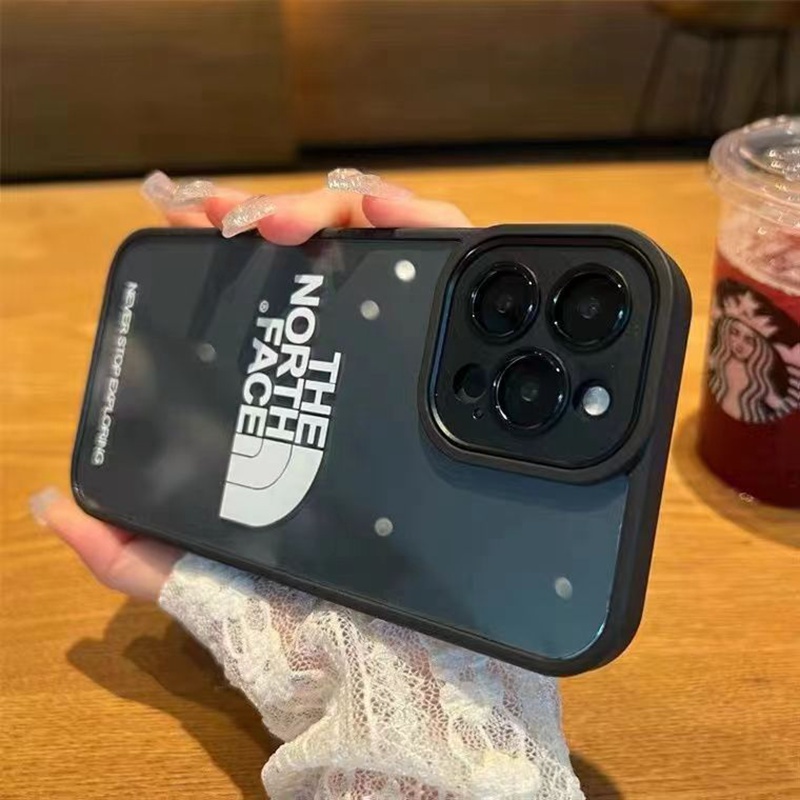 The North Faceザノースフェイスiphone14pro max plusケース可愛い ジャケット闇モノグラム ハイブランド 黒色 アイフォン14男女